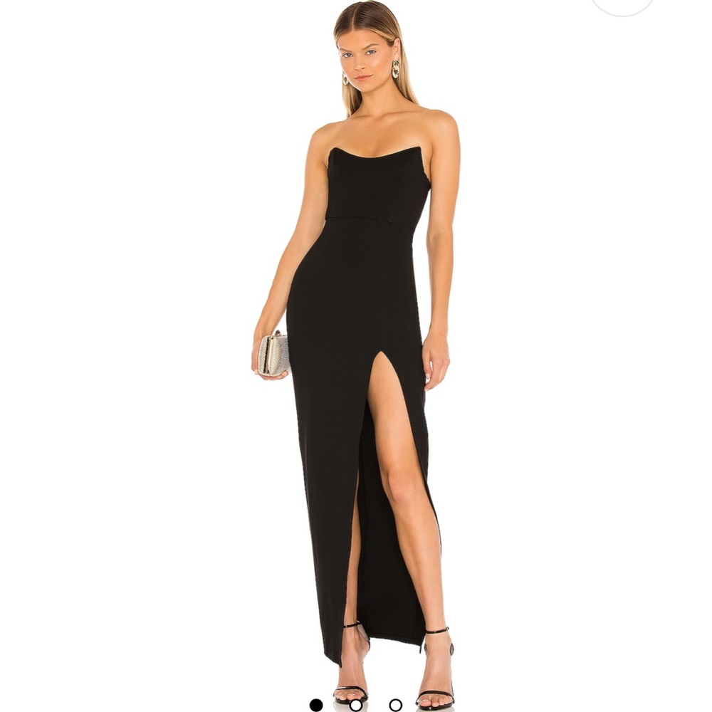 Super down strapless black dress SMALL
